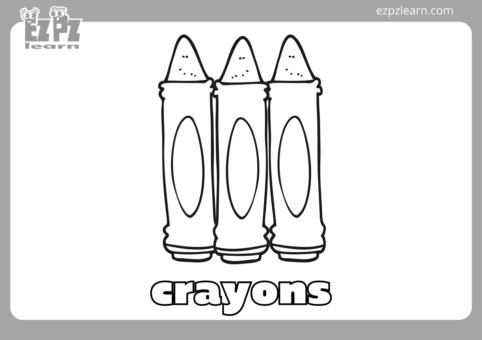 Crayons Coloring Page